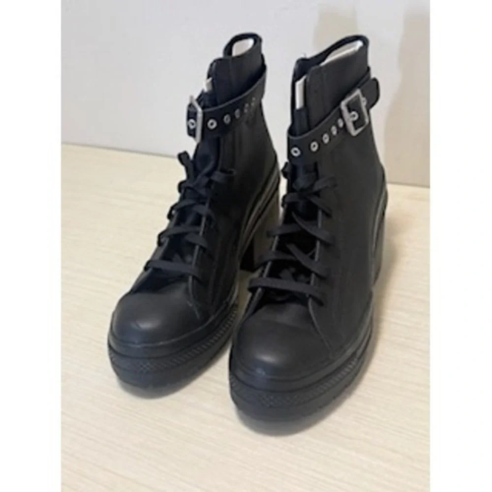 Converse Chuck 70 De Luxe Heel Hi Black Platform Buckle Boots A12208C - Picture 6 of 9